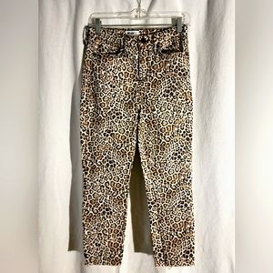 William Rast Rock Leopard Print Ankle Skinny Jeans 27